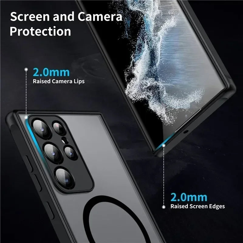 Clear Matte Magnetic For Magsafe Case For Samsung Galaxy S27 S26 S25 S24 S23 S22 S21 Plus Ultra FE Edge Shockproof Phone Covers