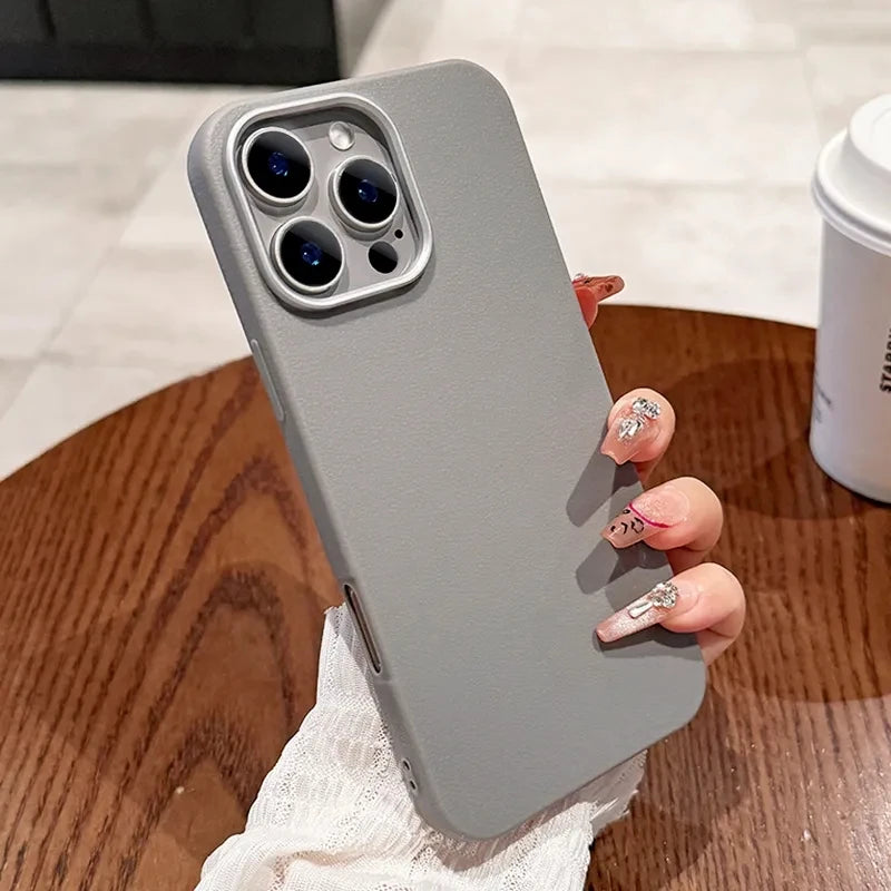 Luxury Matte Leather Phone Case For Xiaomi Mi 13T 11 Lite 5G NE Poco F6 F5 F3 X3 X5 X6 M6 Pro 4G Shockproof Silicone Soft Cover