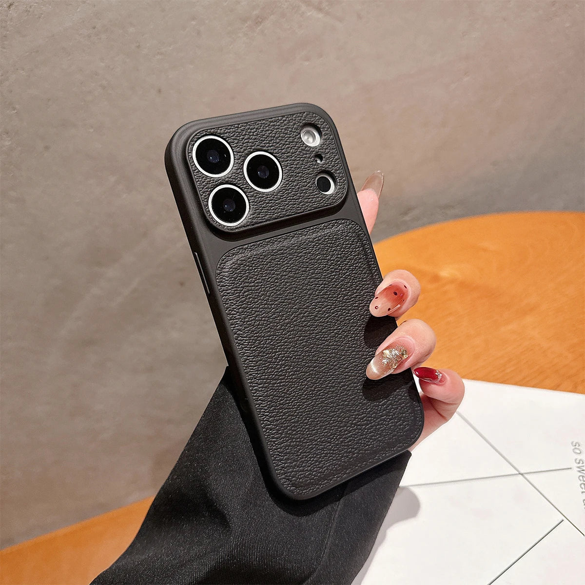 Solid Color Pebbled Texture Phone Case, Minimalist Drop-Resistant Protective Cover with Raised Camera Protection, Compatible with iPhone 12/13/14/15/16/17 Pro Max/Plus/Air Series
