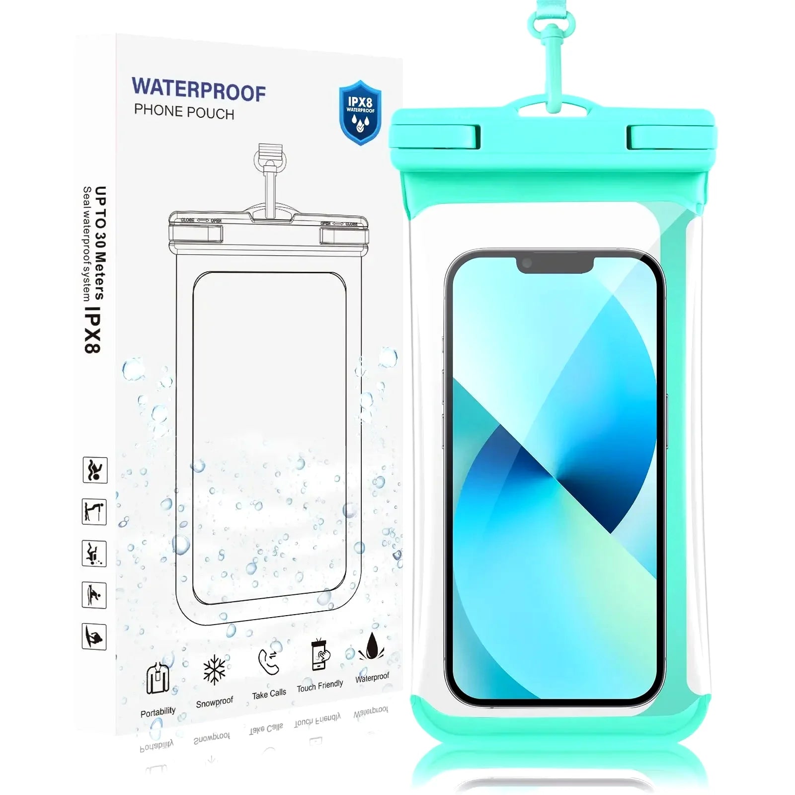 HAISSKY Mix Color Clip Mobile Phone Waterproof Pouch For iPhone 17 16 15 Pro Max 14 Plus 16E 13  Sensitive Press Swimming Bags