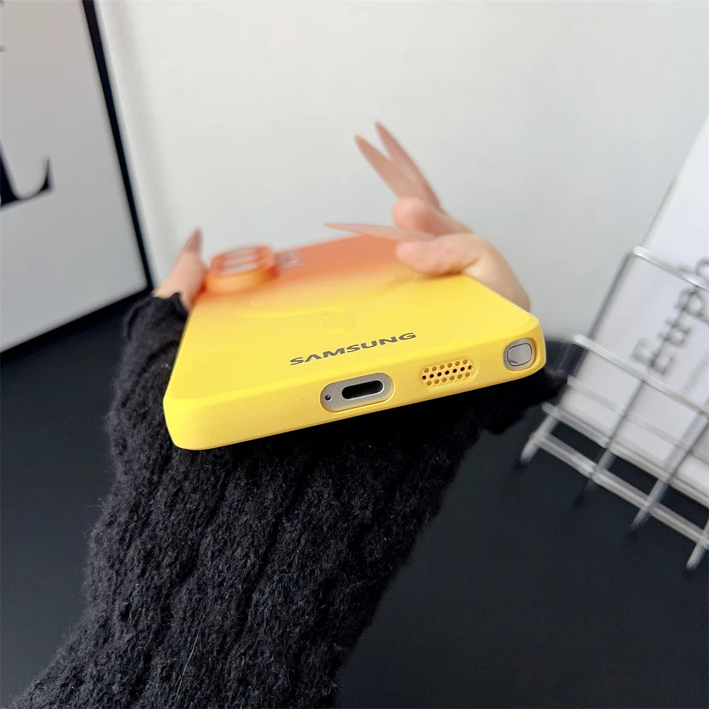 Gradient Liquid Silicone Magnetic Case For Samsung Galaxy S25 S24 S23 S22 S21 S26 Ultra Plus A57 A37 A17 A56 For Magsafe Cover