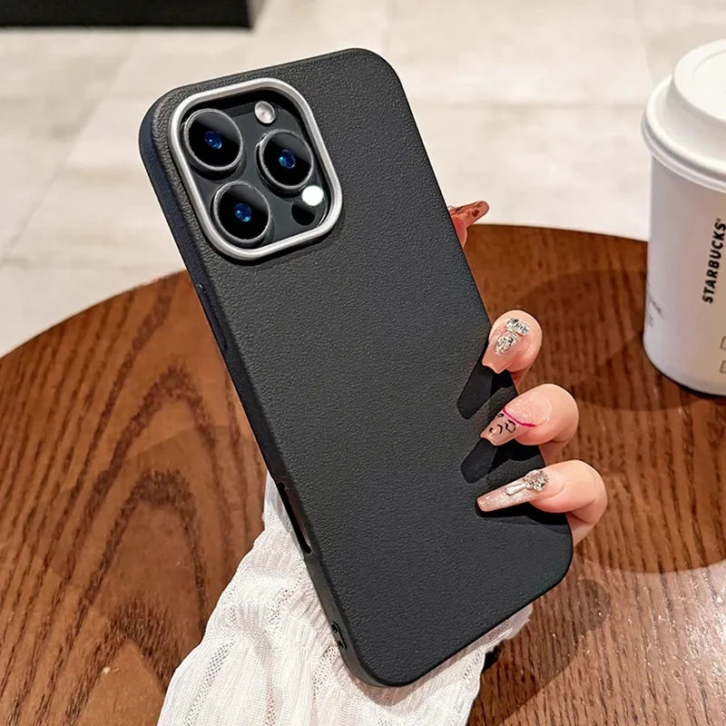Luxury Matte Leather Phone Case For Xiaomi Mi 13T 11 Lite 5G NE Poco F6 F5 F3 X3 X5 X6 M6 Pro 4G Shockproof Silicone Soft Cover