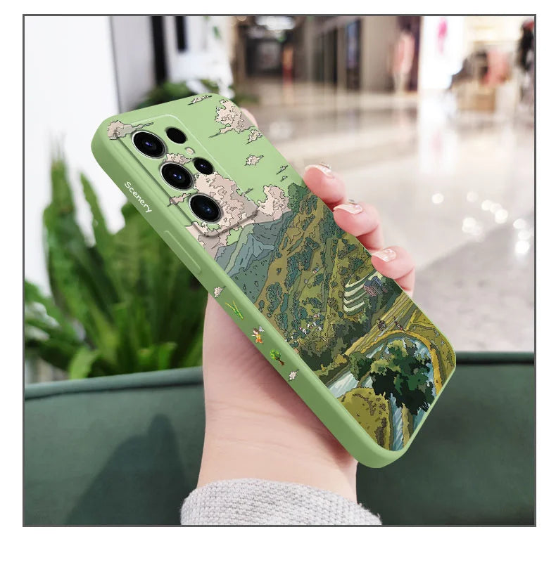 Pastoral Scenery Phone Case For Samsung Galaxy S25FE S24 S23 S22 S21 S20 S10 S10E S9 Ultra Plus FE Note 20 Ultra 10 9 Plus Cover