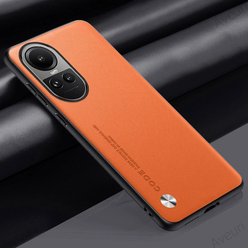 Luxury PU Leather Case For OPPO Reno 10 Pro 10Pro Back Cover Matte Silicone Protection Phone Case For OPPO Reno 10 5G Reno10 Pro