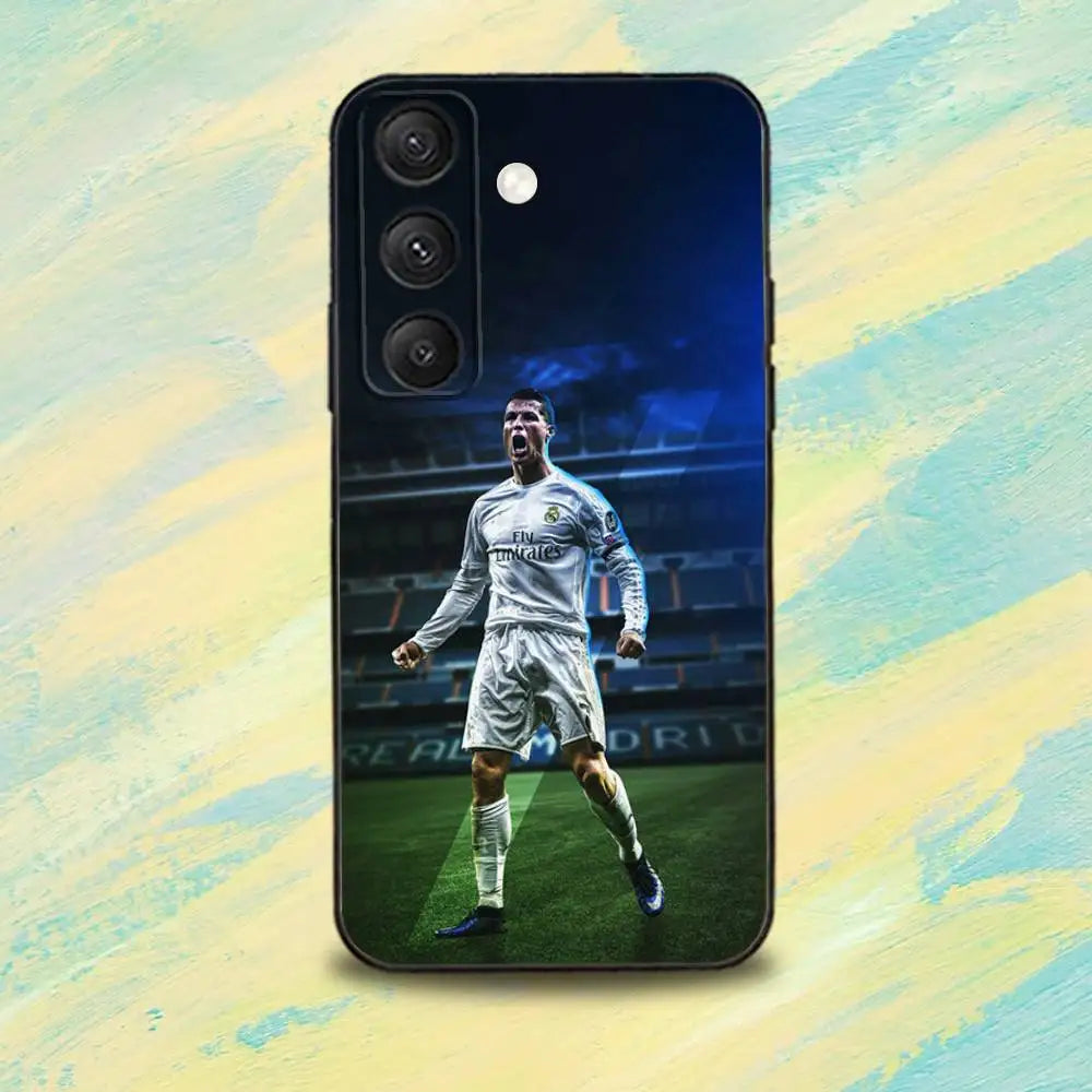 C-CR7S Football R-Ronaldo-ES  Phone Case For Samsung S25,S24,S10,S22,S21,S20,S23,Ultra,Plus,Lite,FE,Soft Silicone Black Cover