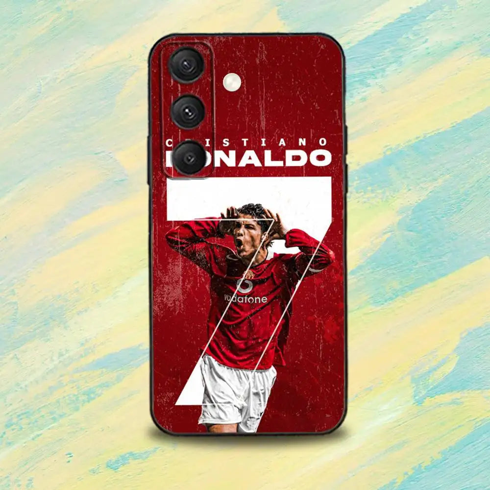 C-CR7S Football R-Ronaldo-ES  Phone Case For Samsung S25,S24,S10,S22,S21,S20,S23,Ultra,Plus,Lite,FE,Soft Silicone Black Cover