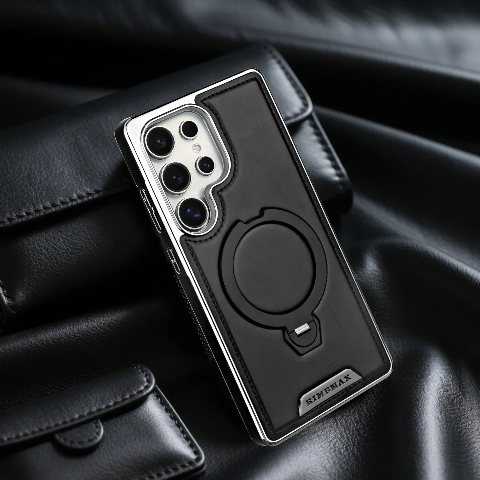 360 Rotating Bracket Leather Phone Case for Samsung Galaxy S25 Ultra S24 S23 S22 S25EDGE Magnetic Charging Kickstand Back Cover
