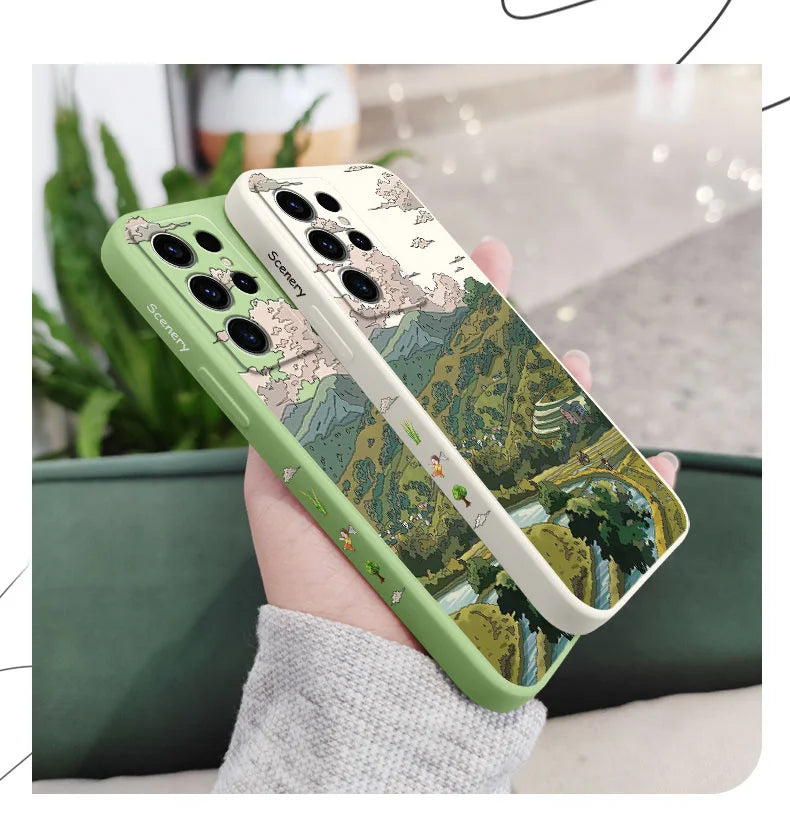 Pastoral Scenery Phone Case For Samsung Galaxy S25FE S24 S23 S22 S21 S20 S10 S10E S9 Ultra Plus FE Note 20 Ultra 10 9 Plus Cover