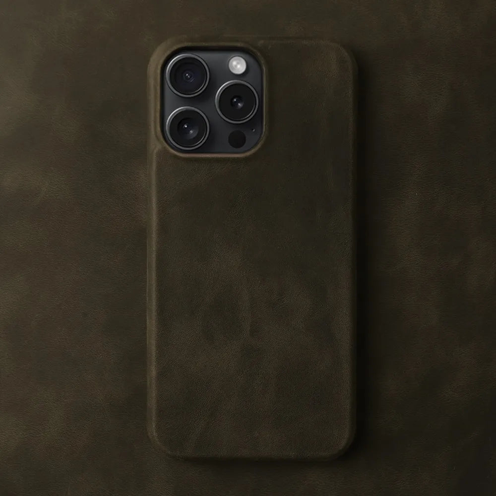 ZWW Crazy House Genuine Leather Cover Case For Iphone 15 Pro Max Case For Iphone 14pro 12 11 XR XS 13 8 Aesthetic Vintage Retro