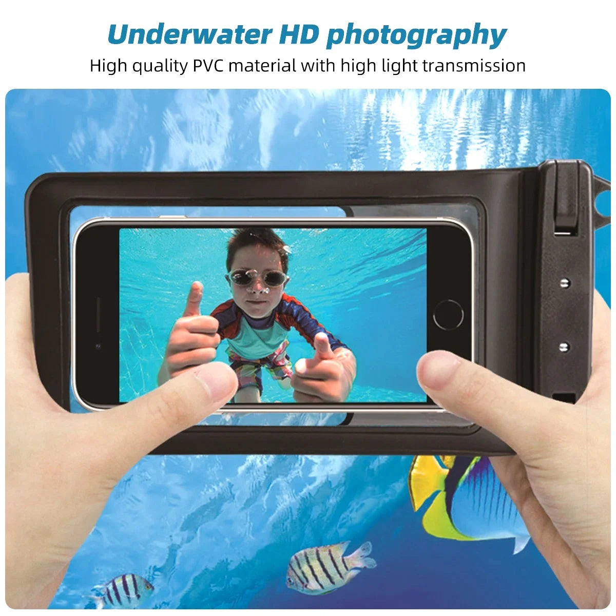 FONKEN Full View Waterproof Case for Phone Underwater Snow Rainforest Transparent Dry Bag Swimming Pouch Big Mobile Phone Covers