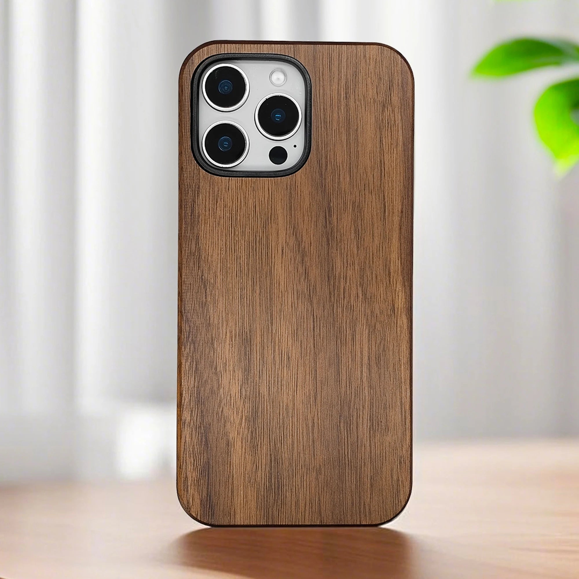 Luxury Shockproof Nature Walnut Wood Phone Case for iPhone 16, 16 Pro, 16 Pro Max Waterproof Cases Cover