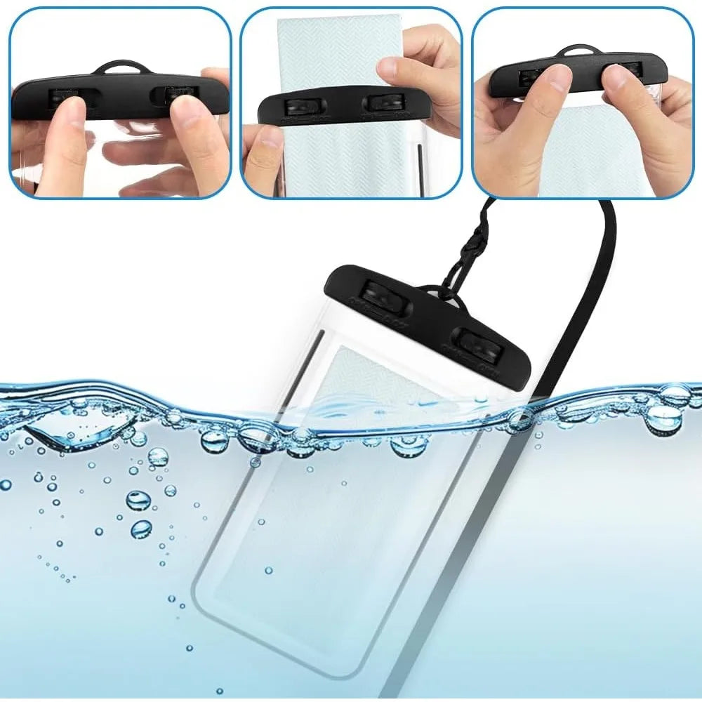 Two Pack Waterproof Phone Pouches - Essential Cell Phone Cases for Beach, Vacation, and Water Activities