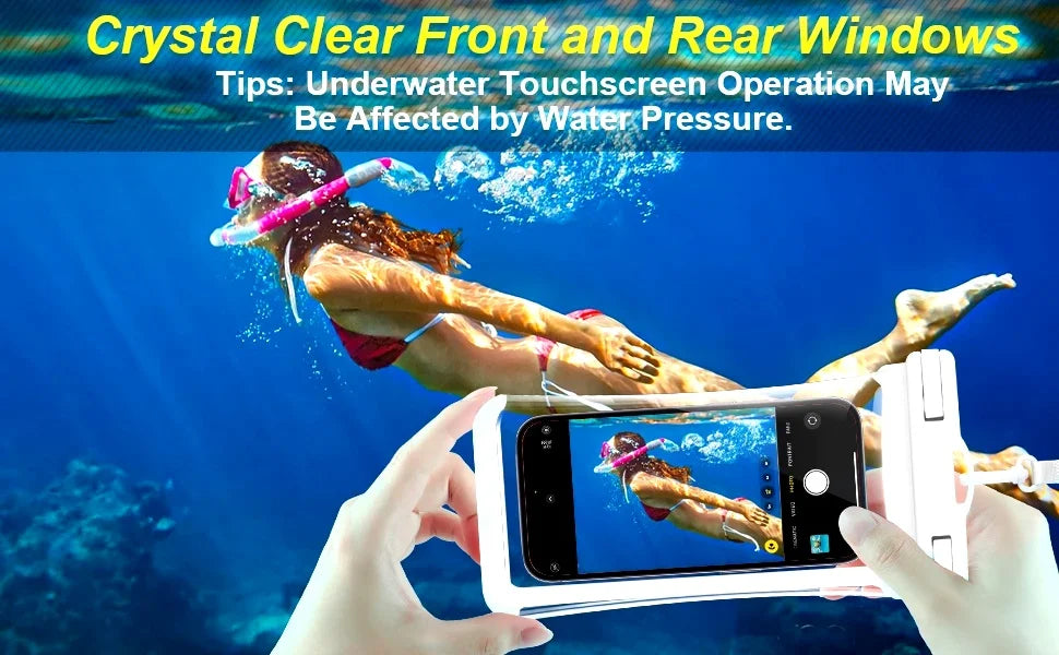 HAISSKY Mix Color Clip Mobile Phone Waterproof Pouch For iPhone 17 16 15 Pro Max 14 Plus 16E 13  Sensitive Press Swimming Bags