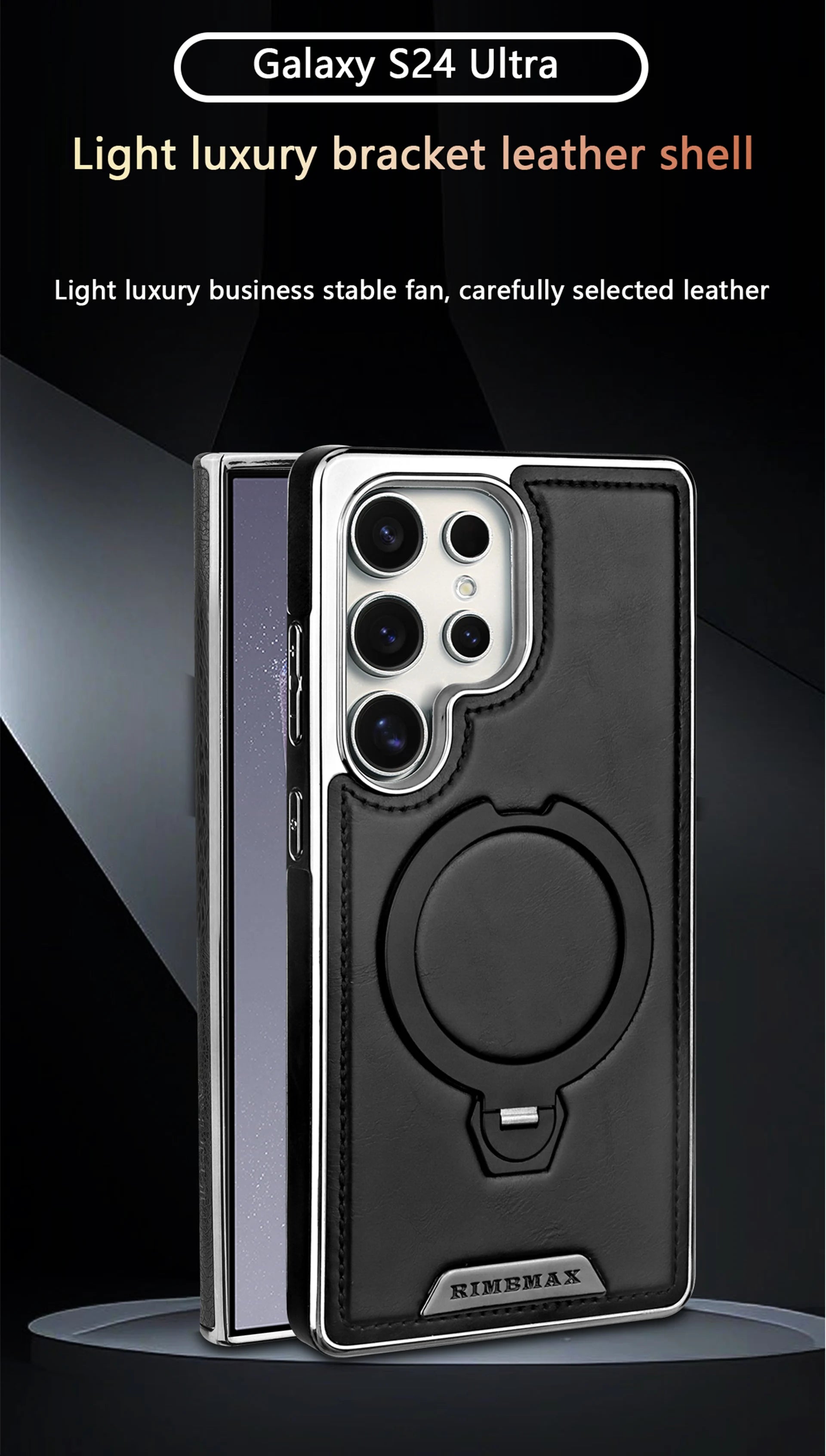 360 Rotating Bracket Leather Phone Case for Samsung Galaxy S25 Ultra S24 S23 S22 S25EDGE Magnetic Charging Kickstand Back Cover