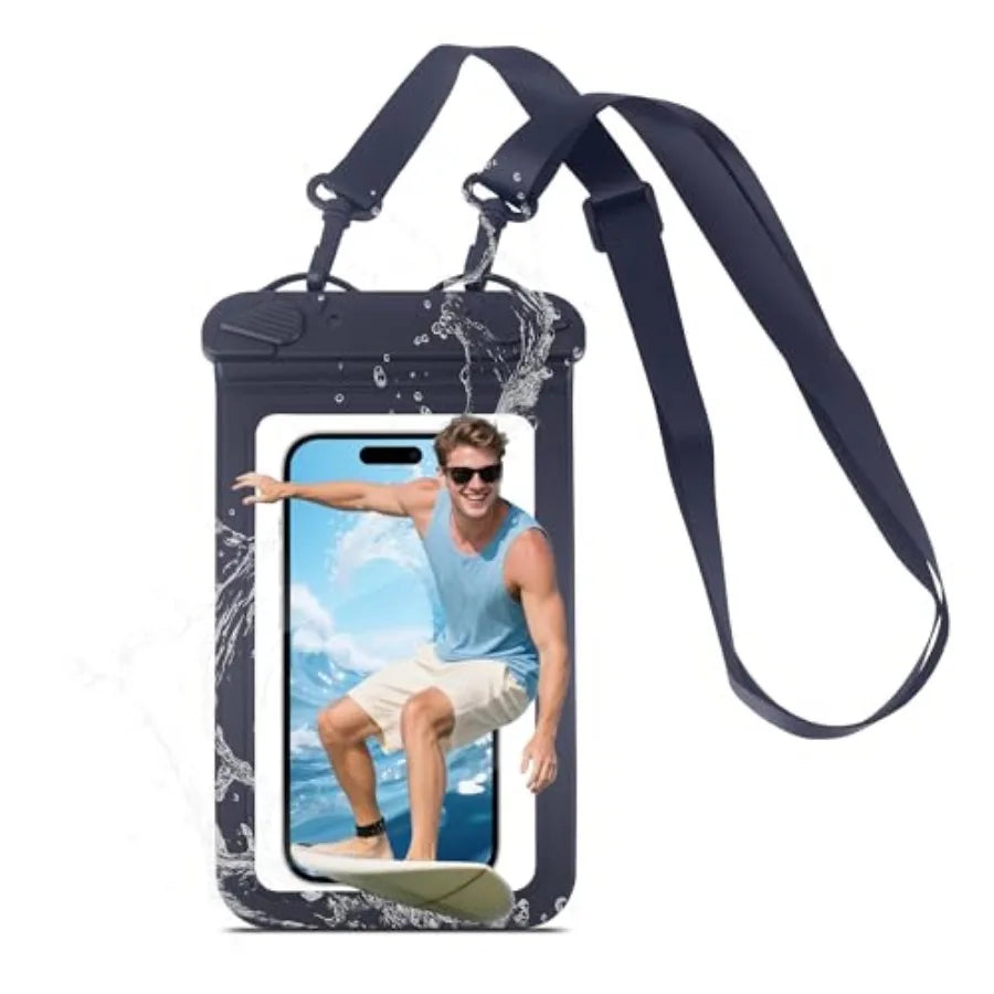 IPX8 Waterproof Phone Pouch Universal Cell Phone Dry Bag Patented Sealed Lock Lanyard Mobile Phone Case for Swimming Surfing Be
