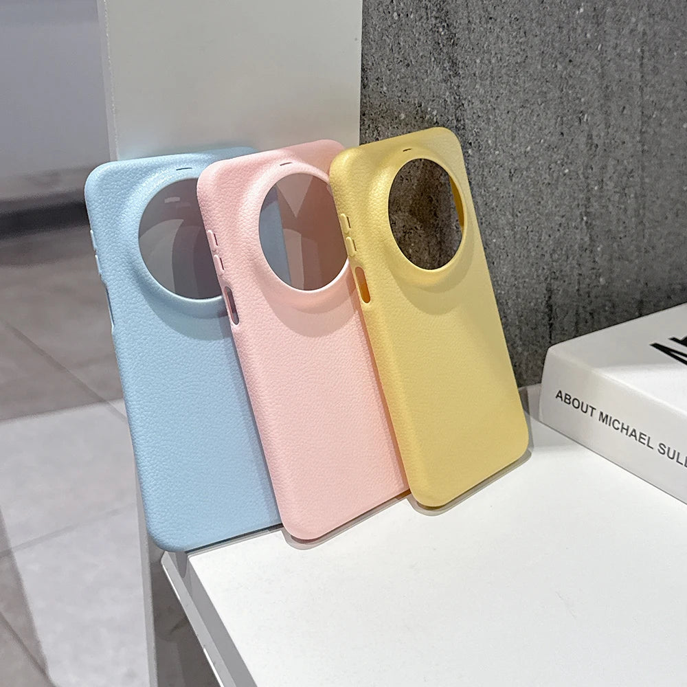 Leather Texture Silicone Soft Case For Huawei Mate 80 70 Pura 80 70 P60 Pro Plus Pro+ Candy Color Matte Ultra Thin Shell Funda