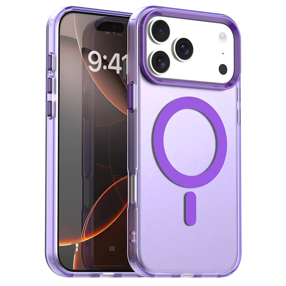 Matte Clear For Magsafe Wireless Charge Case for iPhone 17 Air 16 15 14 Plus 13 12 Pro Max Military Shockproof Candy Color Cover
