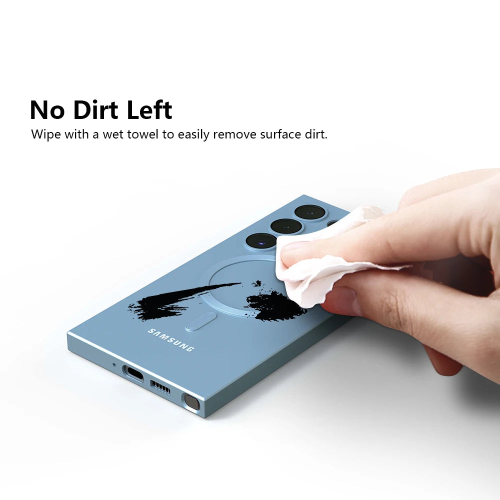 For Magsafe case Samsung Galaxy S25 S24 S23 S22 S21 S20 FE S24 Ultra Liquid silicone magnetic Shockproof Protective Back Cover
