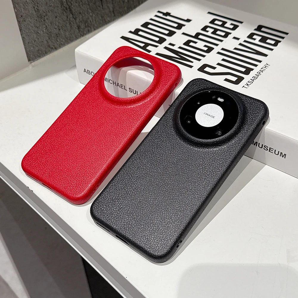 Leather Texture Silicone Soft Case For Huawei Mate 80 70 Pura 80 70 P60 Pro Plus Pro+ Candy Color Matte Ultra Thin Shell Funda