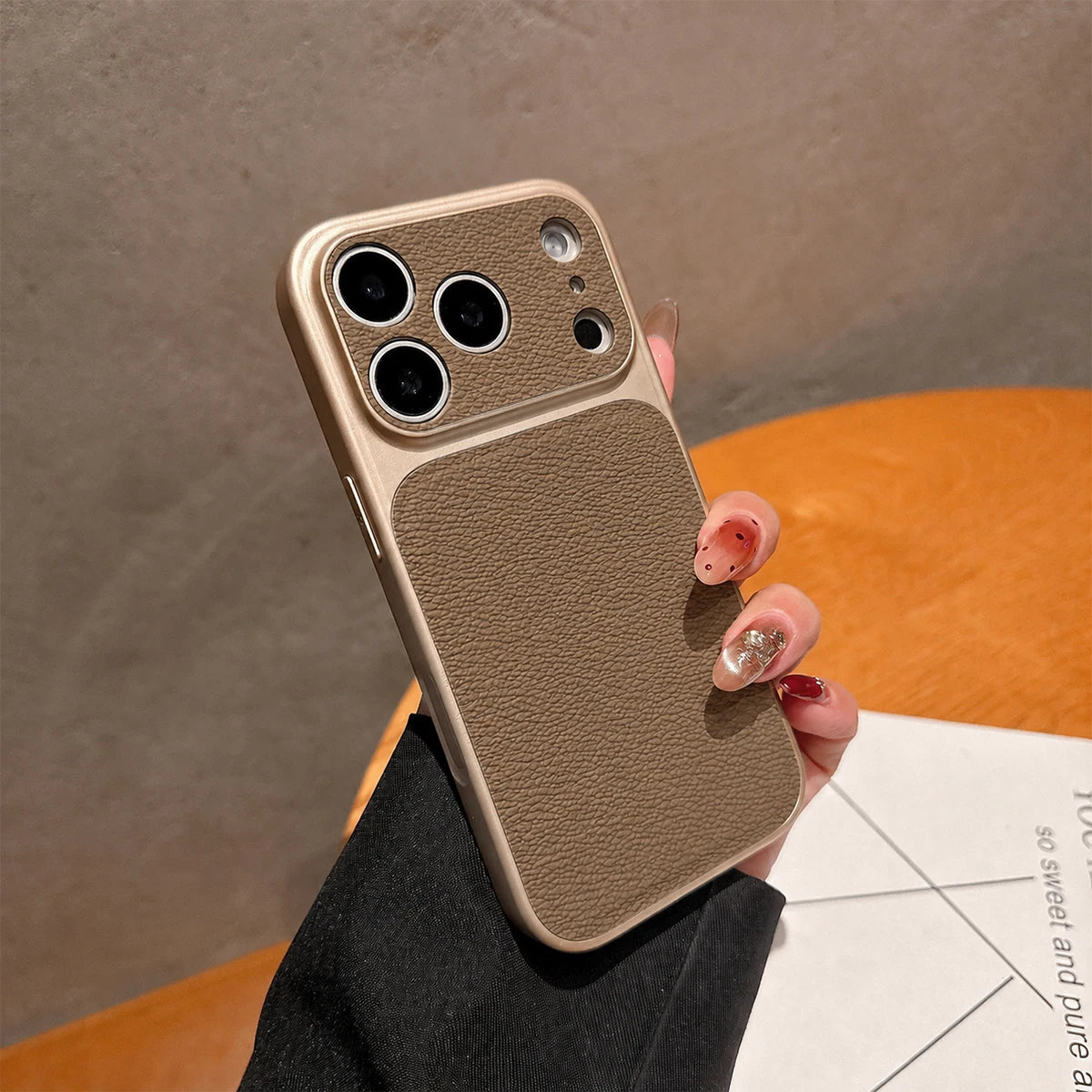 Solid Color Pebbled Texture Phone Case, Minimalist Drop-Resistant Protective Cover with Raised Camera Protection, Compatible with iPhone 12/13/14/15/16/17 Pro Max/Plus/Air Series