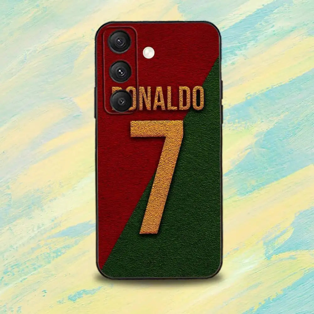 C-CR7S Football R-Ronaldo-ES  Phone Case For Samsung S25,S24,S10,S22,S21,S20,S23,Ultra,Plus,Lite,FE,Soft Silicone Black Cover