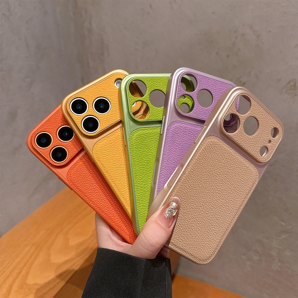 Solid Color Pebbled Texture Phone Case, Minimalist Drop-Resistant Protective Cover with Raised Camera Protection, Compatible with iPhone 12/13/14/15/16/17 Pro Max/Plus/Air Series