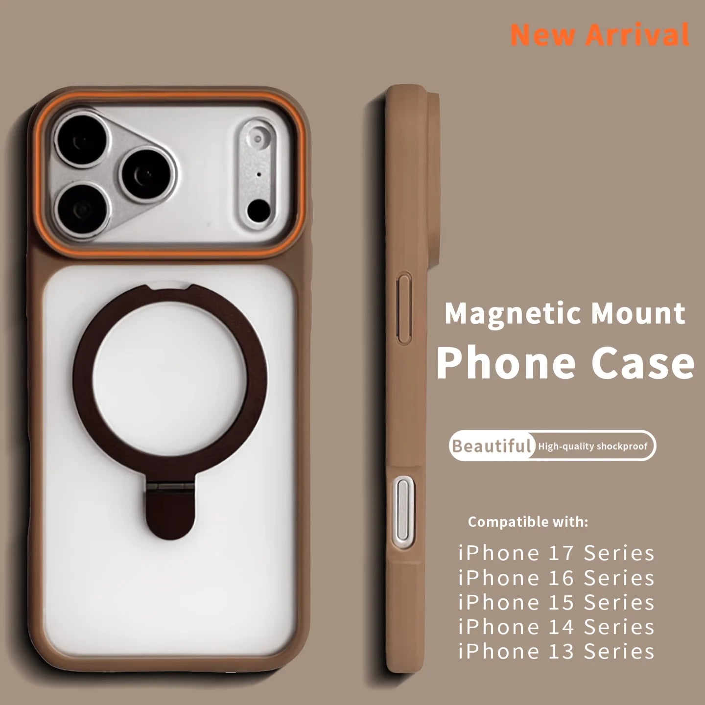 Luxury Matte Translucent Ring Bracket for Magsafe Case for IPhone 17 16 13 12 Pro Max 15 14 Plus Magnetic Wireless Charge Cover