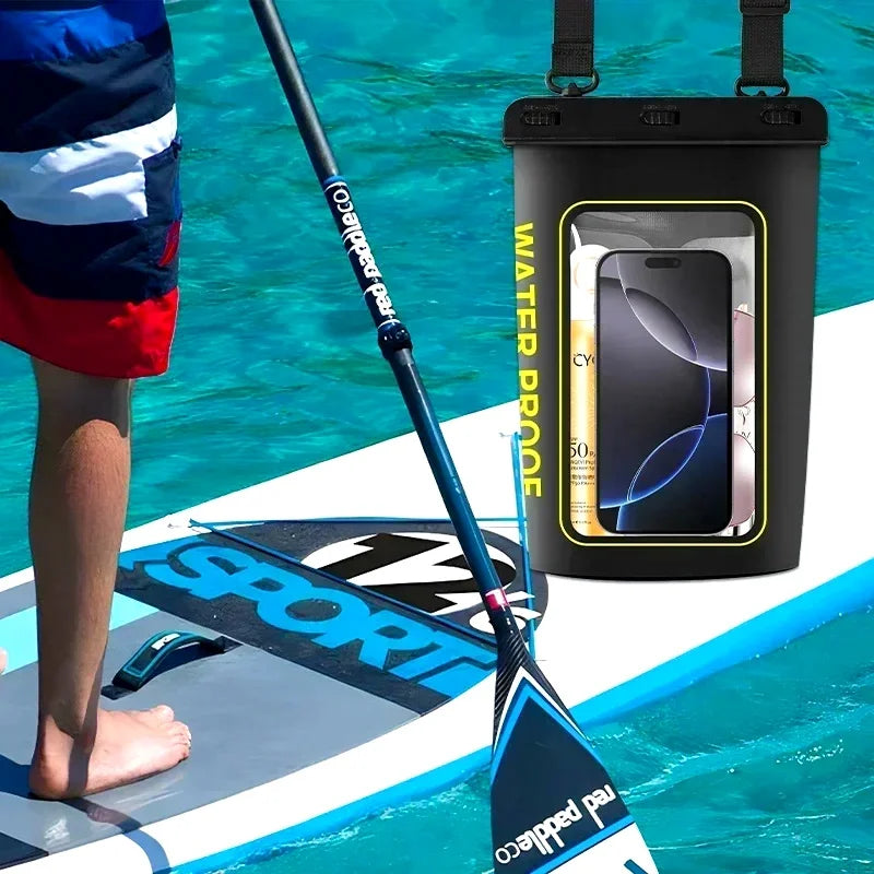 HAISSKY 1.8L Mobile Phone Waterproof Pouch For iPhone 17 16 Pro Max 15 Plus 16E Swimming Rafting Boating Beach Crossbody Bags