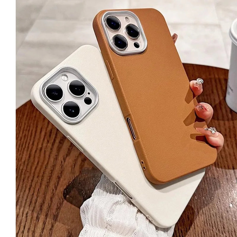 Luxury Matte Leather Phone Case For Xiaomi Mi 13T 11 Lite 5G NE Poco F6 F5 F3 X3 X5 X6 M6 Pro 4G Shockproof Silicone Soft Cover