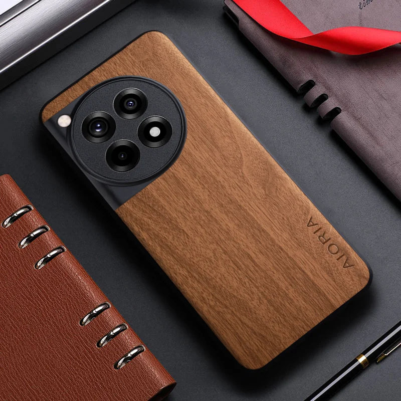 Case for OnePlus 12R 12 5G funda bamboo wood pattern back cover for oneplus 12 12r phone case capa