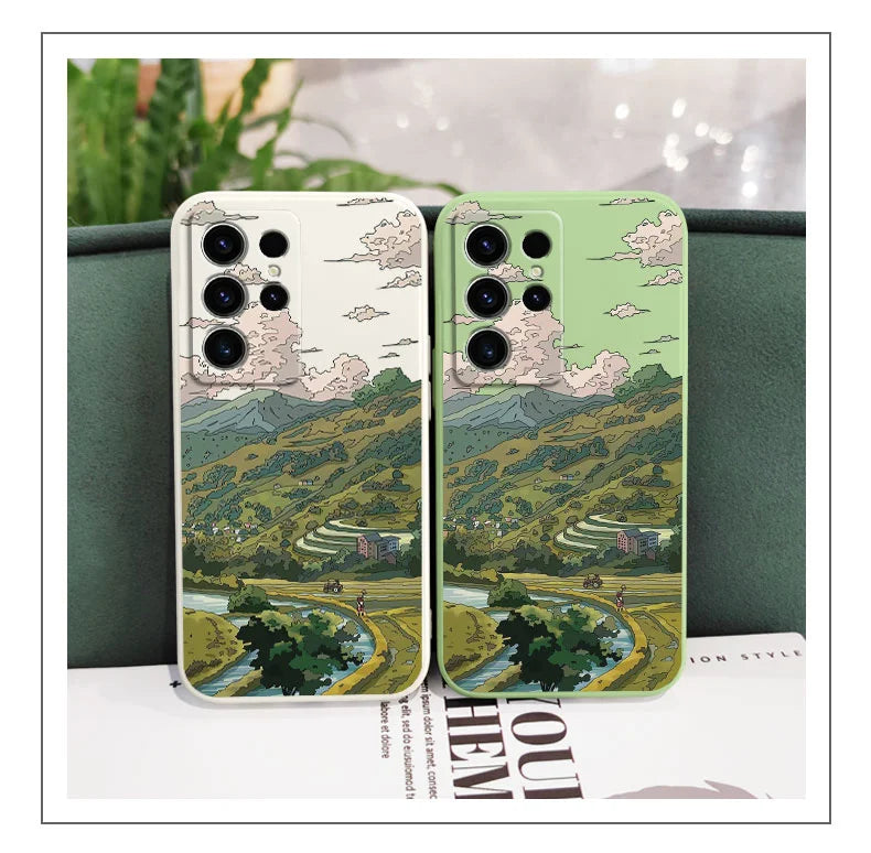 Pastoral Scenery Phone Case For Samsung Galaxy S25FE S24 S23 S22 S21 S20 S10 S10E S9 Ultra Plus FE Note 20 Ultra 10 9 Plus Cover