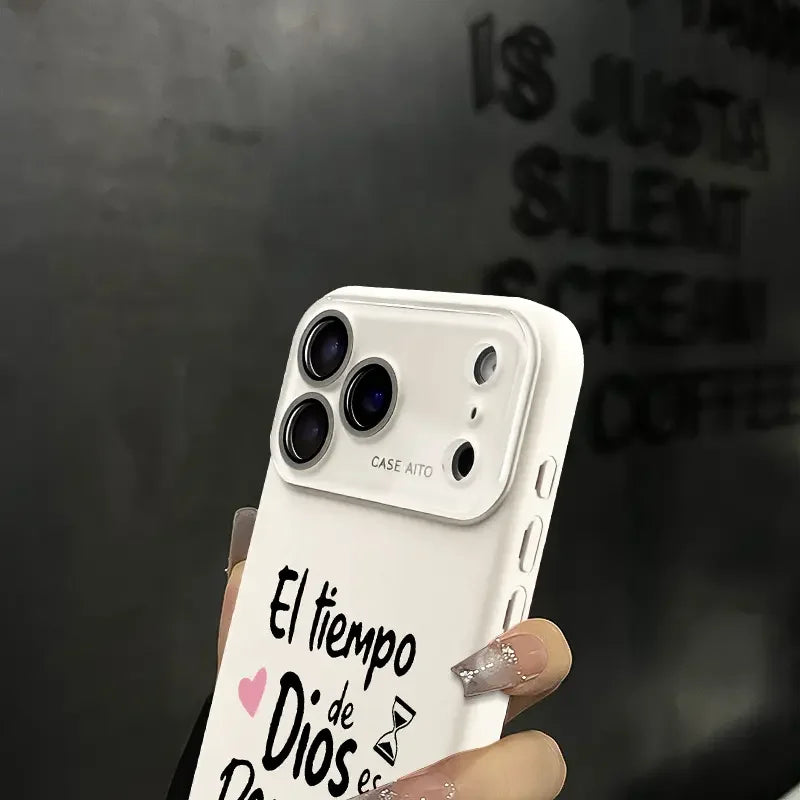 God's Timing Is Perfect Spanish Quote Phone Case for iPhone 17 Pro Max 16 15 Plus 14 13 12 Series Full Camera Lens Protection