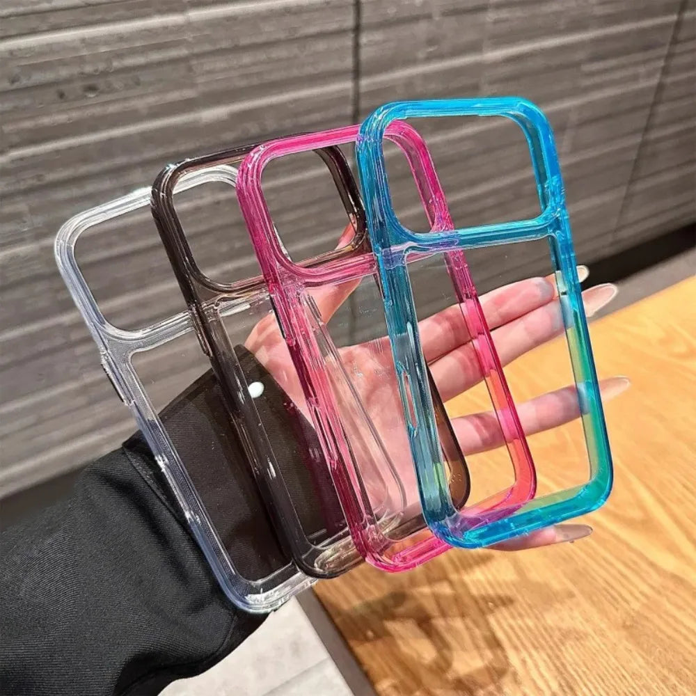 Original Clear Silicone Phone Case For iPhone 17 Air 15 14 13 12 11 16 Pro Max Plus Transparent Shockproof Protector Back Cover