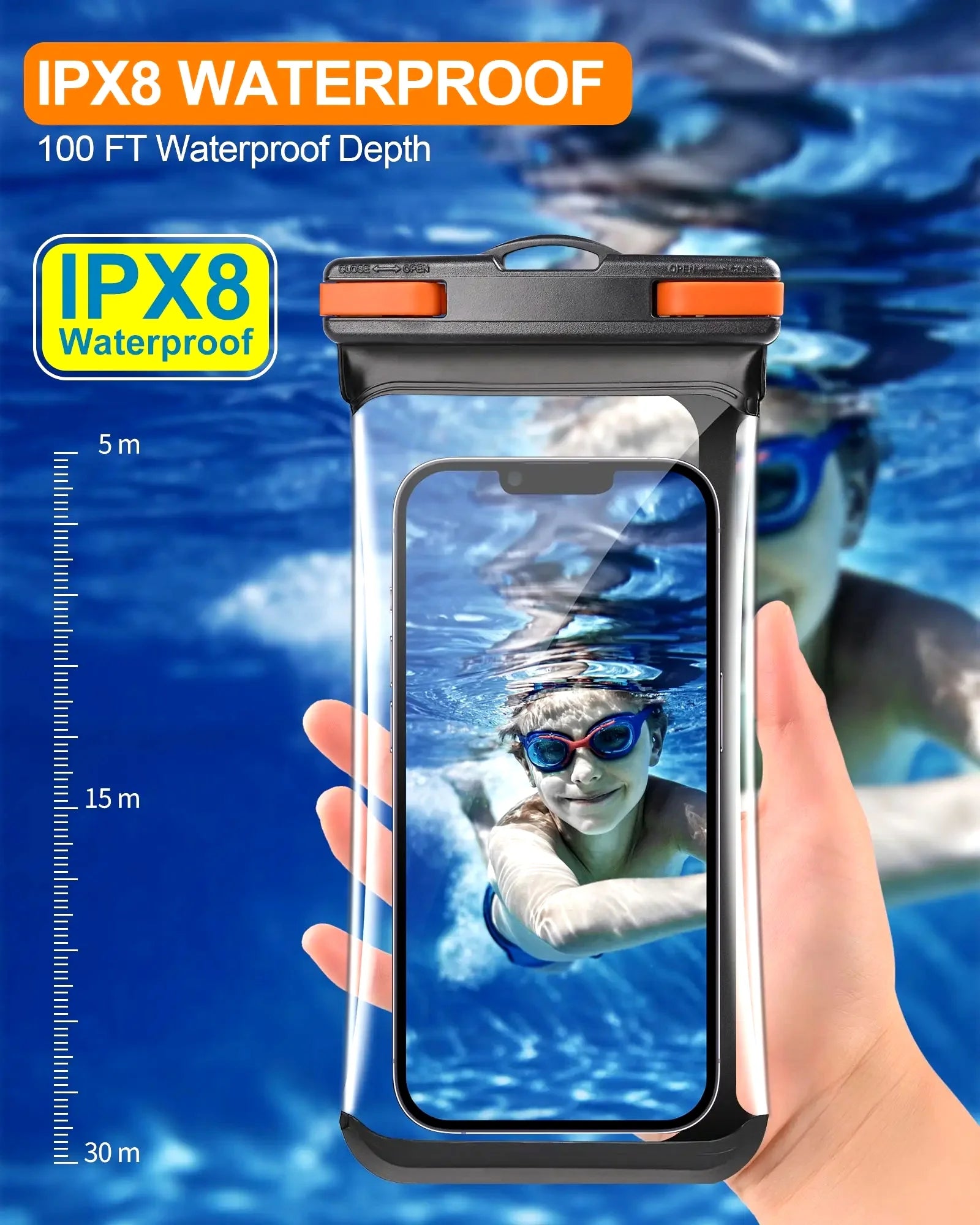 HAISSKY Mix Color Clip Mobile Phone Waterproof Pouch For iPhone 17 16 15 Pro Max 14 Plus 16E 13  Sensitive Press Swimming Bags