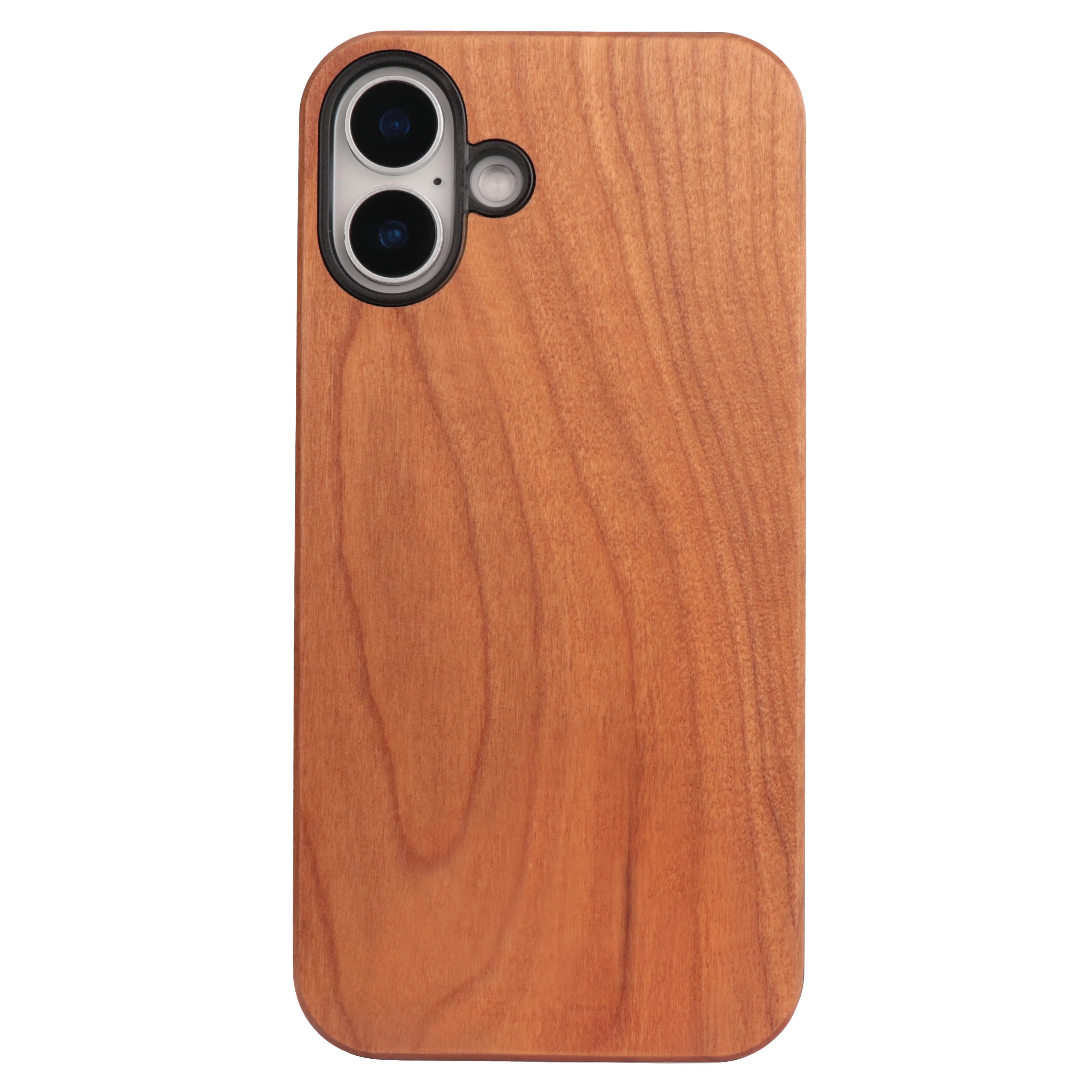 Luxury Shockproof Walnut Cherry Wood Phone Case For iPhone, 17 Pro, 17 Pro Max Soft Bumper Cases Cover