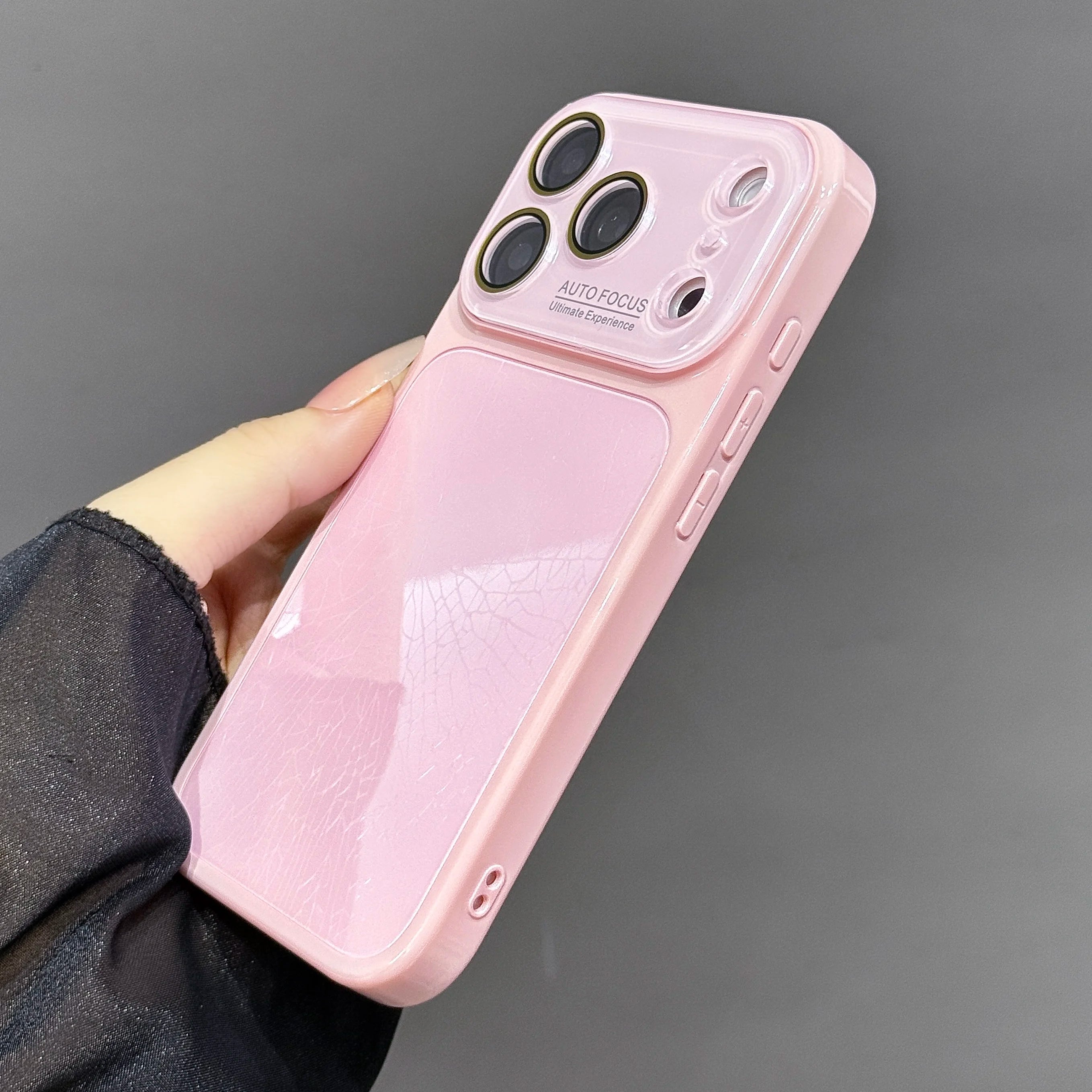 Large Window Broken Glass Texture Phone Case for iPhone 13 14 15 16 17 Pro Max Lens Film Protective Phone Cover Luxury Shell