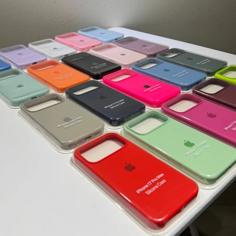 Official Original Liquid Silicone Phone Case For iPhone 17 ProMax 17 13 15 14 12 Pro Case for iPhone 17 16 11 12 Pro Max Cover