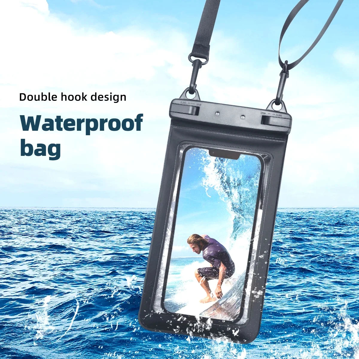 FONKEN Full View Waterproof Case for Phone Underwater Snow Rainforest Transparent Dry Bag Swimming Pouch Big Mobile Phone Covers