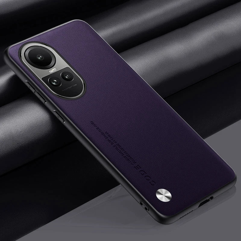 Luxury PU Leather Case For OPPO Reno 10 Pro 10Pro Back Cover Matte Silicone Protection Phone Case For OPPO Reno 10 5G Reno10 Pro