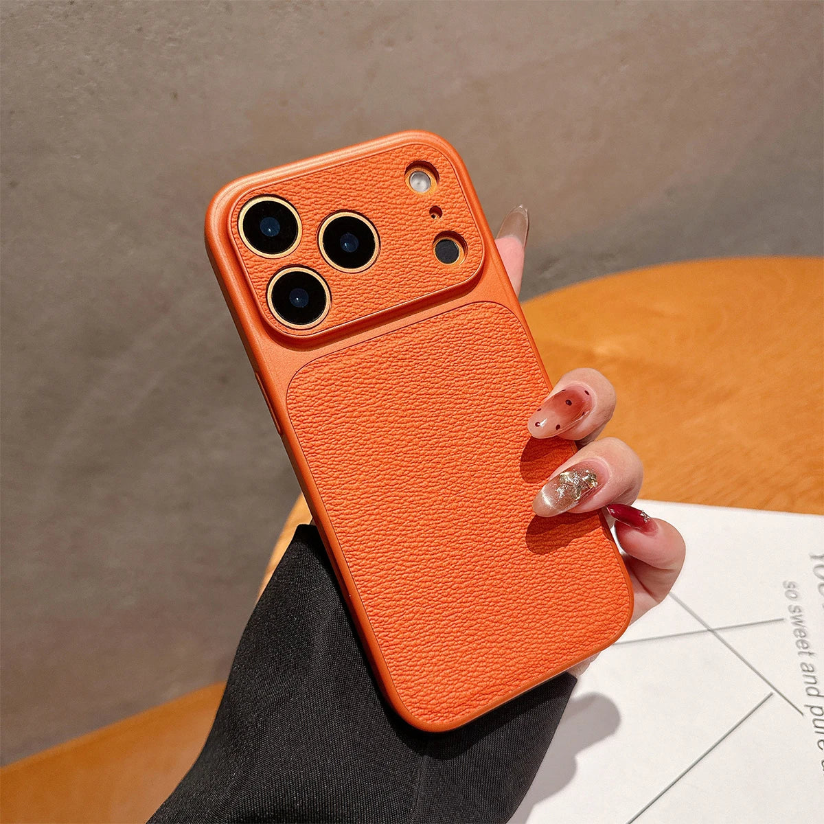 Solid Color Pebbled Texture Phone Case, Minimalist Drop-Resistant Protective Cover with Raised Camera Protection, Compatible with iPhone 12/13/14/15/16/17 Pro Max/Plus/Air Series