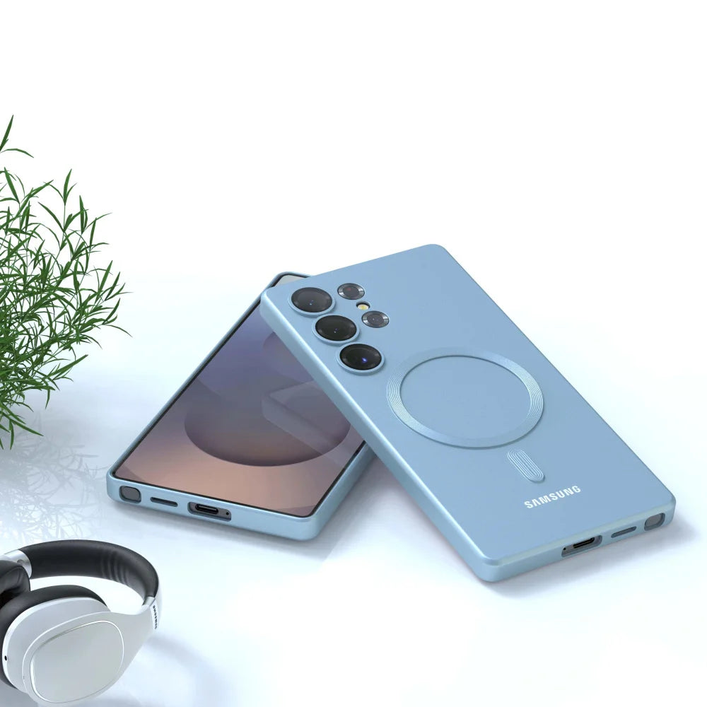 For Samsung Galaxy magnetic case S25 S24 S23 S22 S21 S20 FE Plus S25 Ultra S25 FE Magnetic Liquid Silicone case Plusl Full Cover
