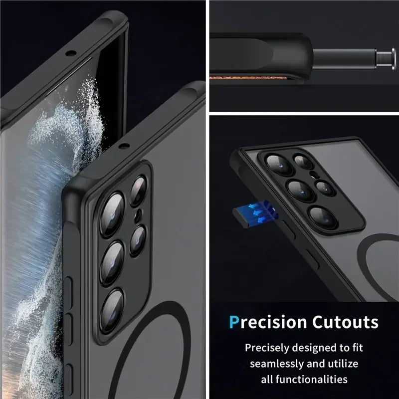 Clear Matte Magnetic For Magsafe Case For Samsung Galaxy S27 S26 S25 S24 S23 S22 S21 Plus Ultra FE Edge Shockproof Phone Covers