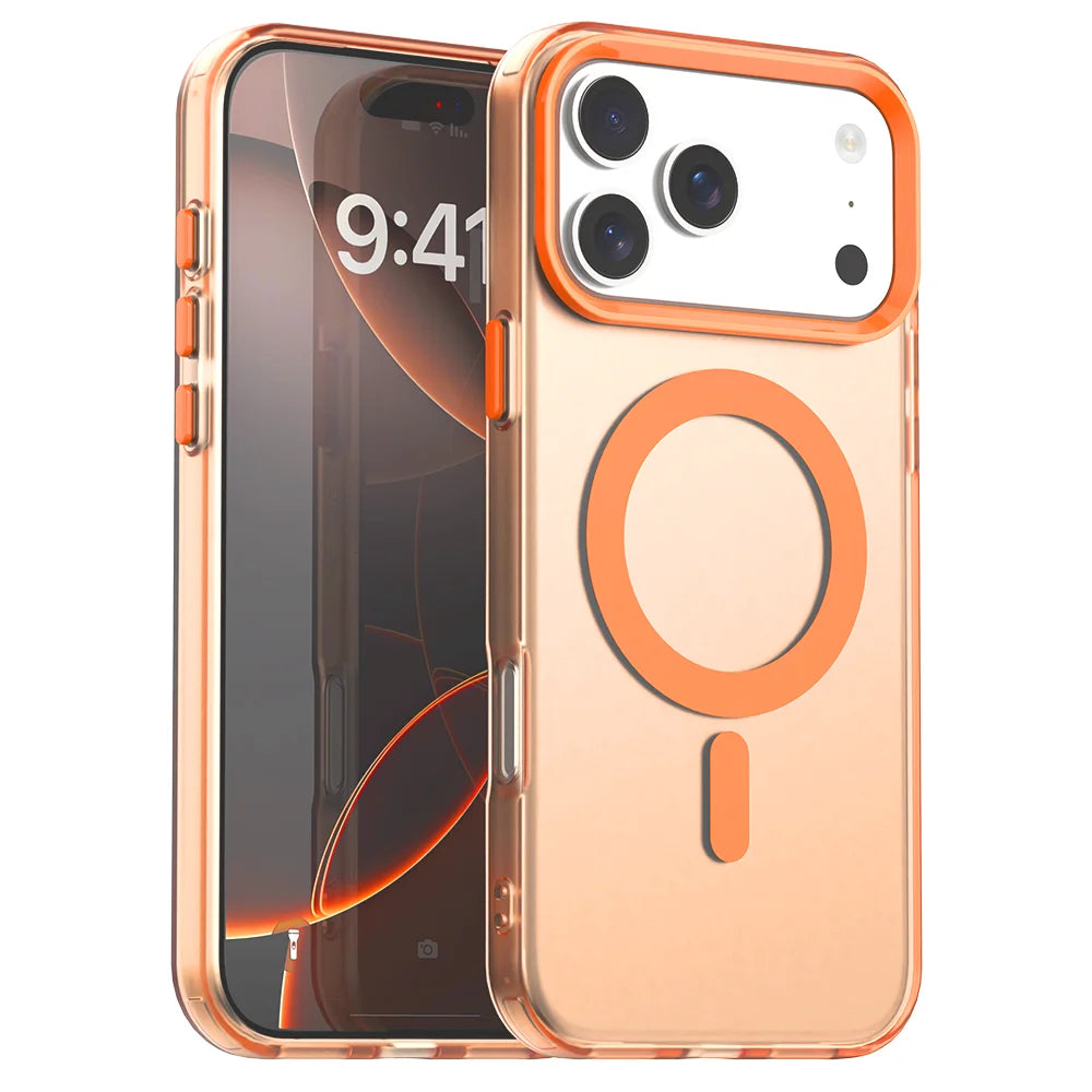Matte Clear For Magsafe Wireless Charge Case for iPhone 17 Air 16 15 14 Plus 13 12 Pro Max Military Shockproof Candy Color Cover