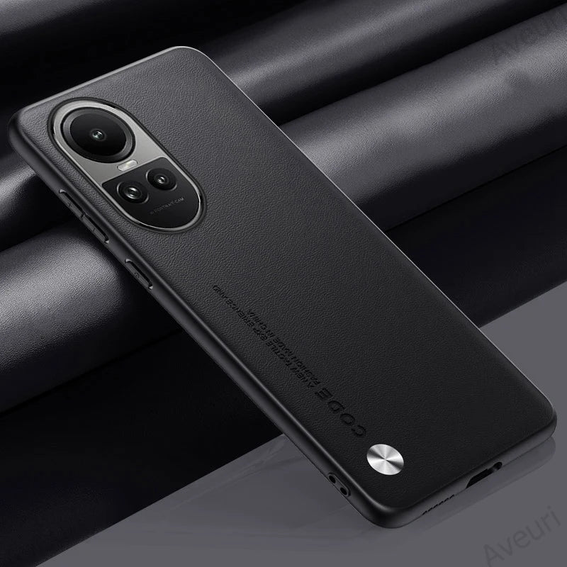 Luxury PU Leather Case For OPPO Reno 10 Pro 10Pro Back Cover Matte Silicone Protection Phone Case For OPPO Reno 10 5G Reno10 Pro