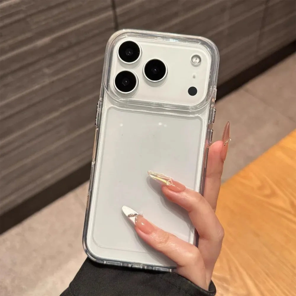 Original Clear Silicone Phone Case For iPhone 17 Air 15 14 13 12 11 16 Pro Max Plus Transparent Shockproof Protector Back Cover