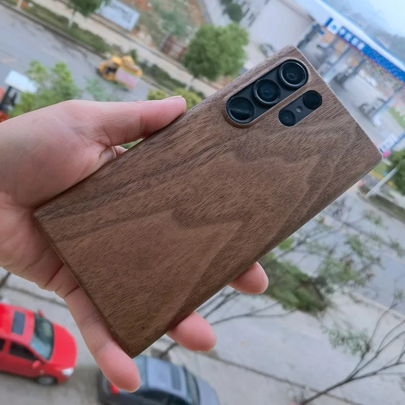 For Samsung Galaxy S25 Ultra S26 S24 S23 S22 S21 Note20 ultra Samsung S25 Plus Walnut Enony Wood Rosewood Wooden Back Case Cover