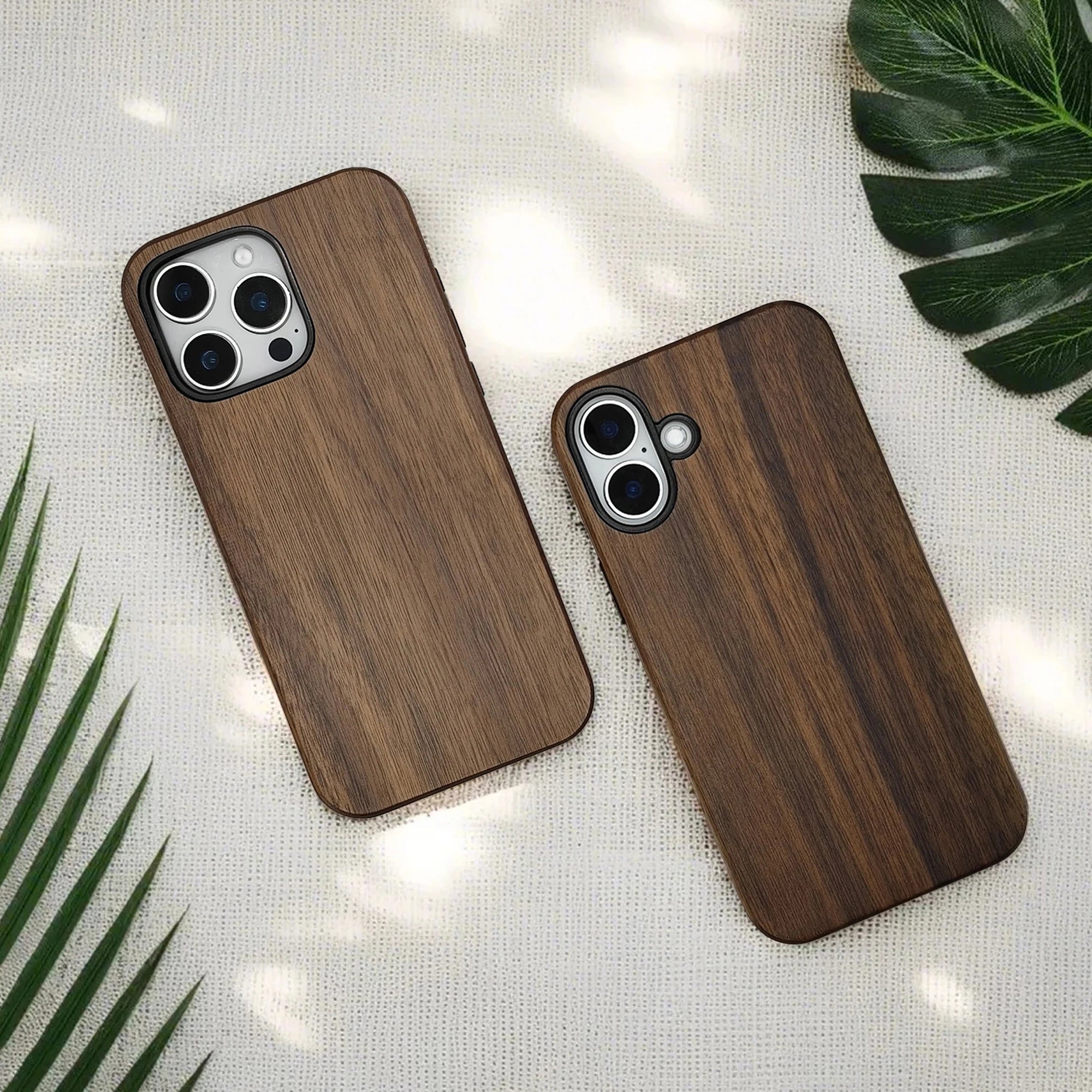 Luxury Shockproof Nature Walnut Wood Phone Case for iPhone 16, 16 Pro, 16 Pro Max Waterproof Cases Cover