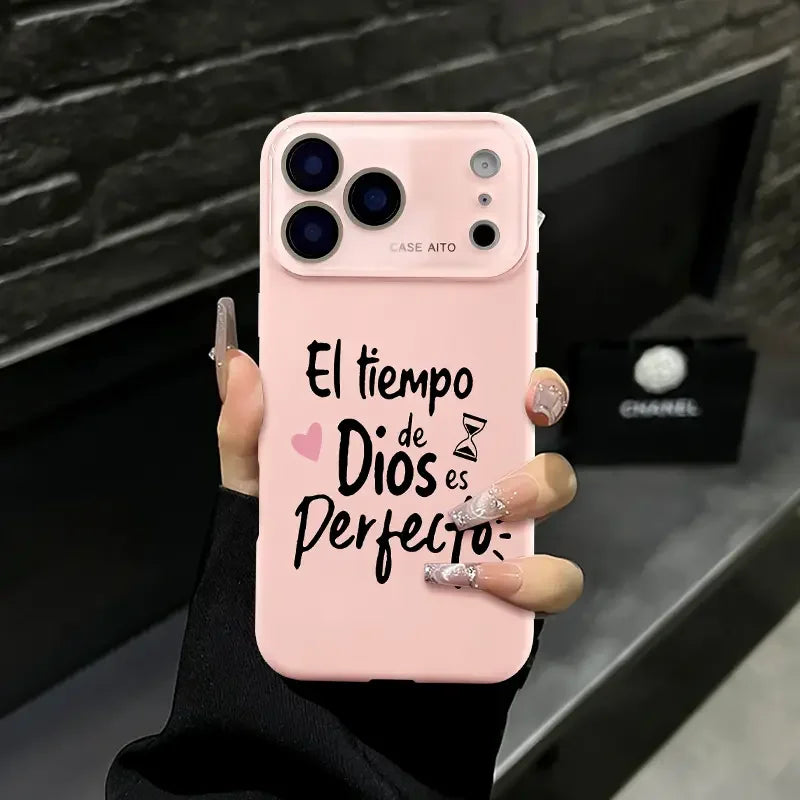 God's Timing Is Perfect Spanish Quote Phone Case for iPhone 17 Pro Max 16 15 Plus 14 13 12 Series Full Camera Lens Protection