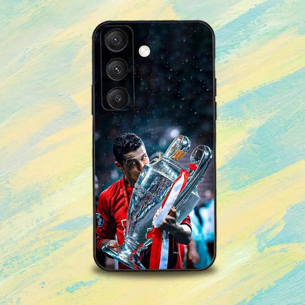 C-CR7S Football R-Ronaldo-ES  Phone Case For Samsung S25,S24,S10,S22,S21,S20,S23,Ultra,Plus,Lite,FE,Soft Silicone Black Cover