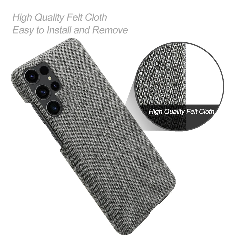 For Samsung Galaxy S24 Ultra S23+ S22Plus S21 S20 FE S10 S9 Case Luxury Fabric Cover For Galaxy Note 20 10 9 8 Cloth Capa Case